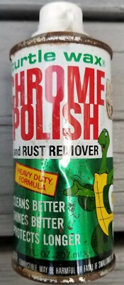Vintage 1983 Turtle Wax Chrome Polish 7 oz. Metal Can - Made in Chicago