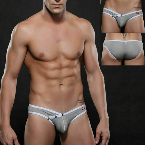 Slip da uomo biancheria intima sexy rete bassa traspiranti bottoni pantaloncini - Foto 17 di 29