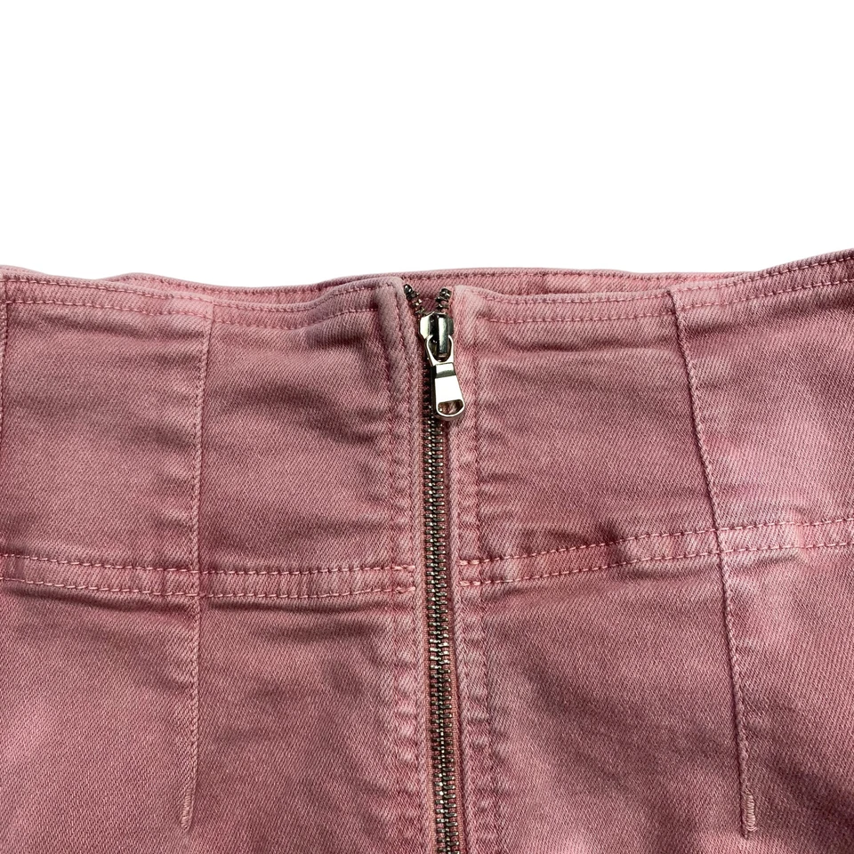 Falda vaquera lápiz recta Free People para mujer talla 30 rosa cremallera expuesta Foto 3 de 4