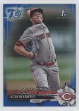 2017 Bowman Draft Chrome Blue Refractor 70th Anniversary Jacob Heatherly fm0