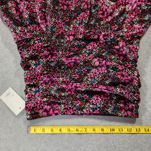 Minifalda SO Terciopelo Terciopelo Volantes Floral Para Mujer Junior M Borgoña Rosa PullOn - Imagen 5 de 11