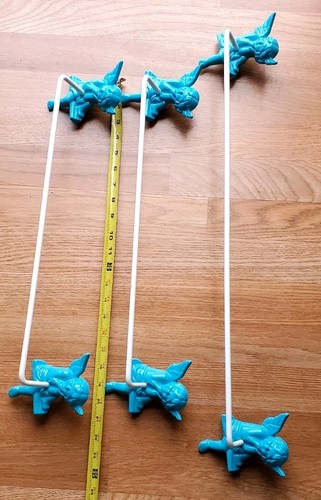 Vtg. Set of 3 Towel Holder/Rack Bathroom Decor Blue Cherub Angels 20" & 27" - Picture 3 of 4