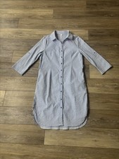 Lulu B Dress Sz S Striped Seersucker Preppy Coastal Beach Vacation UPF No Belt 