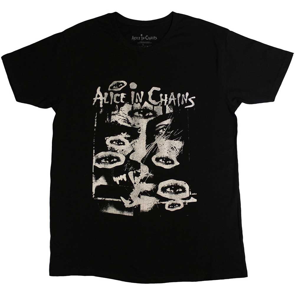 Alice In Chains Unisex Black All Eyes T-Shirt In | Size: Large - Image 2