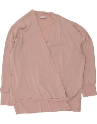 Athleta Damen Pullover Pulli V-Ausschnitt UK 14 Large rosa Tencel OD06