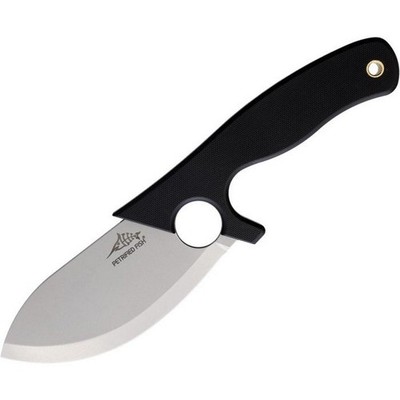 Petrified Fish EEL Fixed Knife 9Cr18MoV Steel Blade Black G10 Handle - PFH01DW