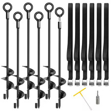 18 In. Trampoline Stakes, Trampoline Anchors High Wind Heavy Duty Kit, Ground An