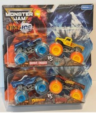 Monster Jam Fire And Ice 2-PACK LOT Grave Dig...