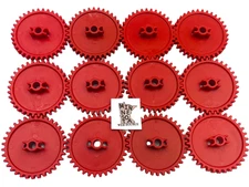 (12) K’NEX / Knex Red Gears for Large Chain – STEM Education Teacher Parts