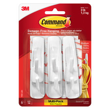 Command Medium Utility Hooks [Removable]: 6-pack (White) 1.97 per strip