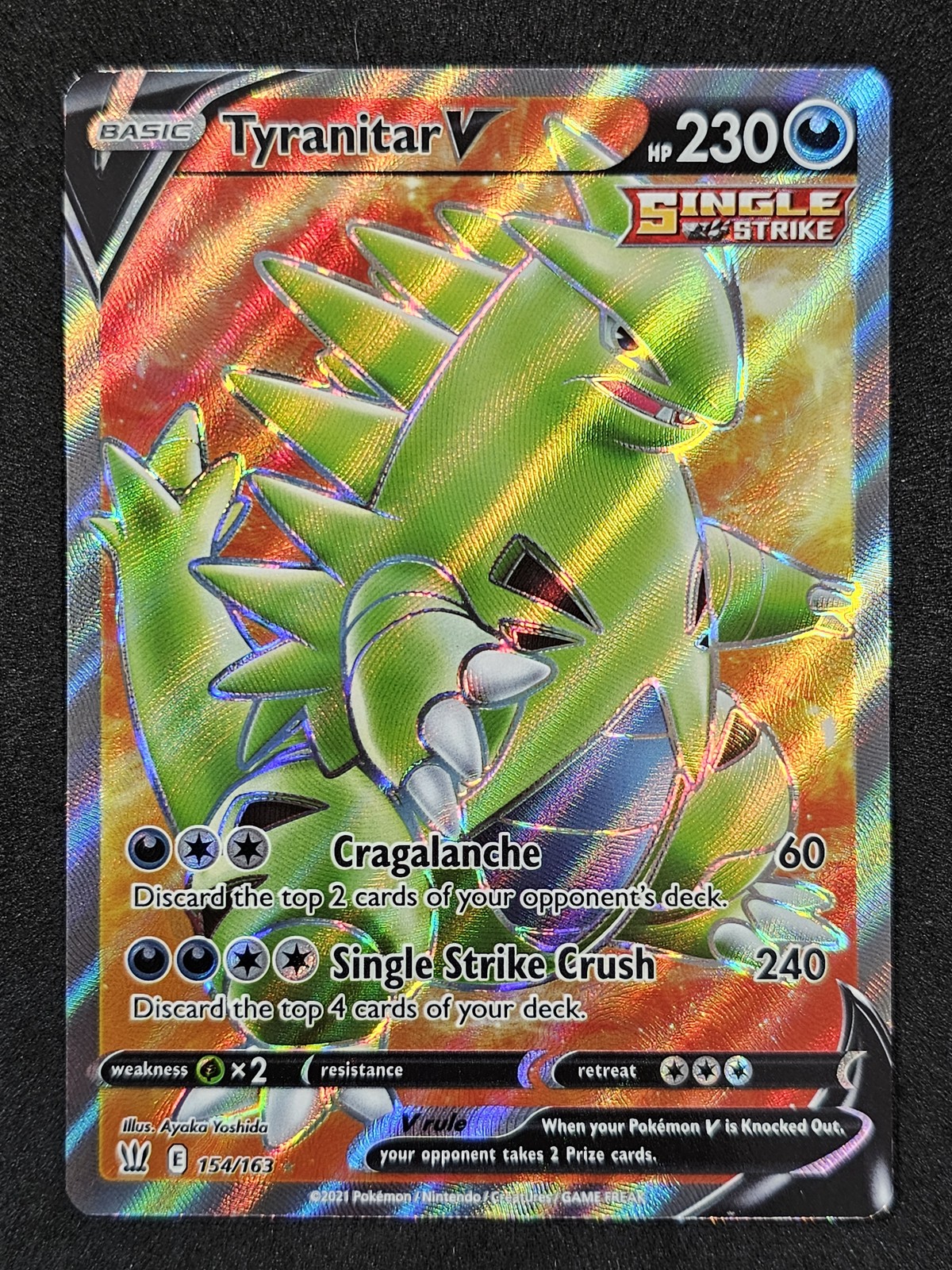 SWSH05: Battle Styles #154/163 Tyranitar V (Full Art)