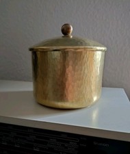 Messing Dose Hammerschlag Signiert Punze 30er 40er Jahre Art Deco Bauhaus Design
