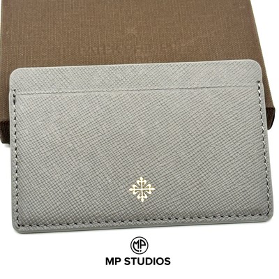 Patek Philippe Calatrava Grey Saffiano Leather Cardholder Wallet