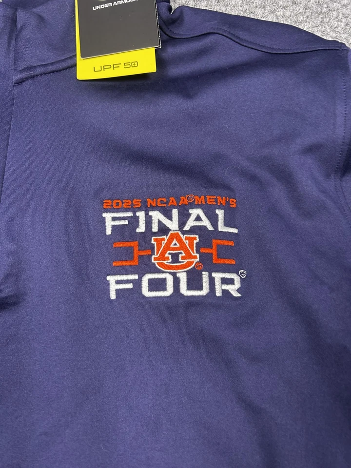 Auburn Tigers Shirt Mens Large Navy NCAA Basketball 2025 Final Four Quarter Zip - Image 2 of 4