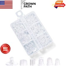 6 Styles Silicone Earring Backs for Studs, 600 Pcs Clear Soft Earring Backings H