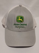 John Deere Embroidered Logo Adjustable Hat Baseball Cap Black Grey
