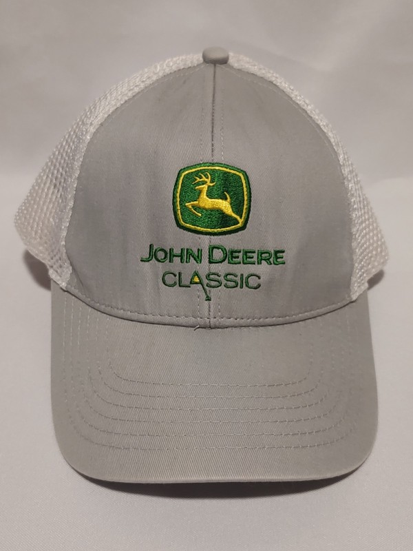 John Deere Embroidered Logo Adjustable Hat Baseball Cap Black Grey
