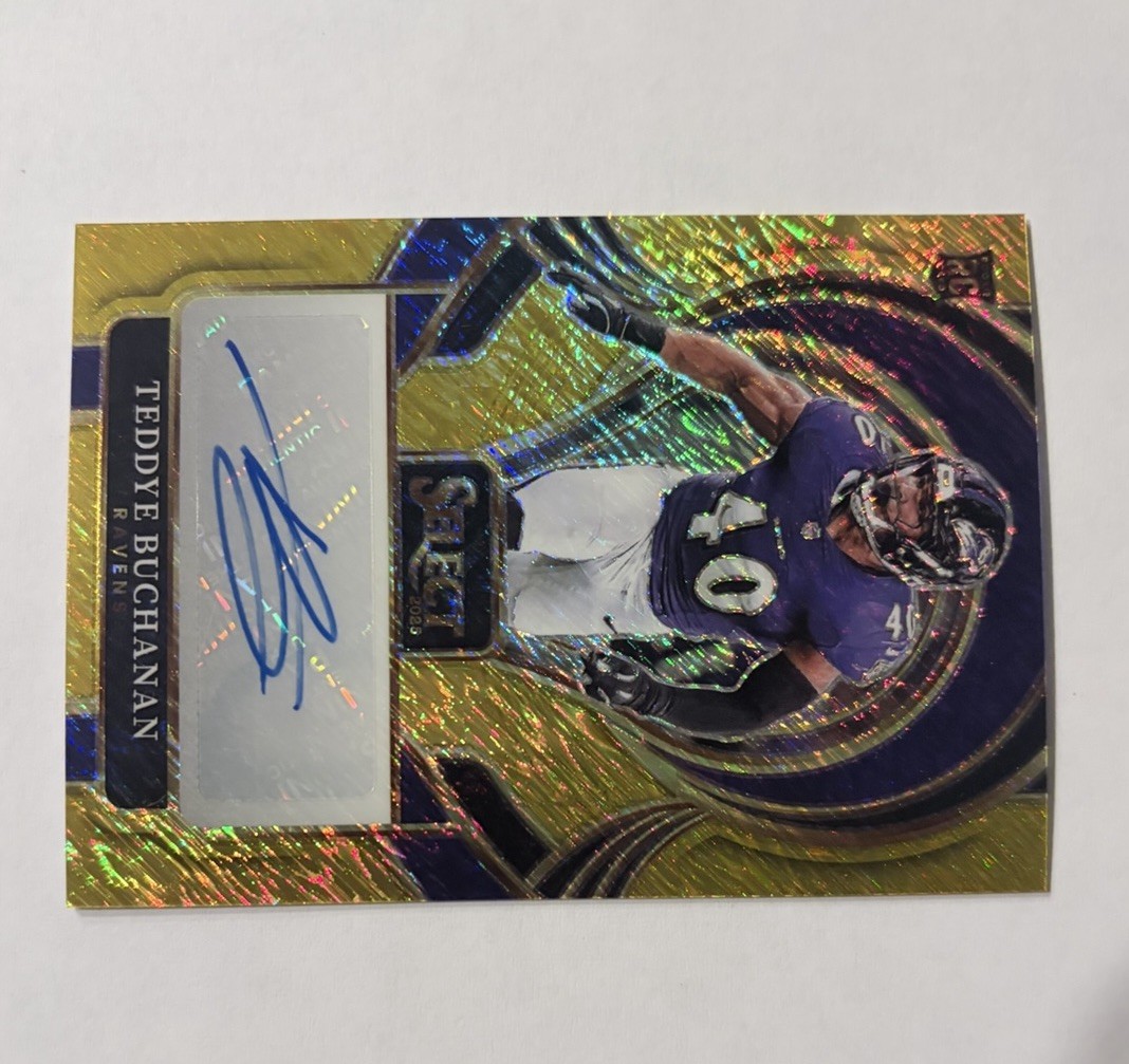 Panini 2025 Select Signatures Teddye Buchanan RC Gold Prizm Auto /10 Ravens SP🔥 view 2