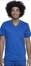 Cherokee Men  s WW Revolution Scrub Top Royal Size S WW760AB NWT