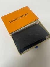 LV Louis Vuitton Pocket Organizer Monogram Eclipse Nero con scatola.