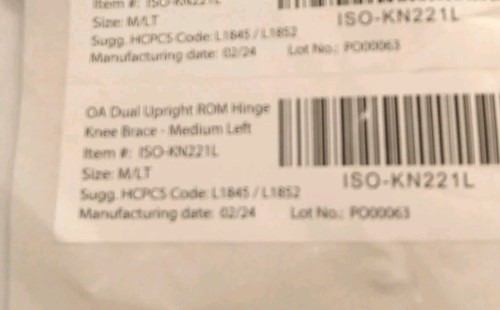 Ginocchiera ISO Preferred OA doppia cerniera verticale ROM ISO-KN221L taglia M/LT + + (LEGGI) - Foto 12 di 12