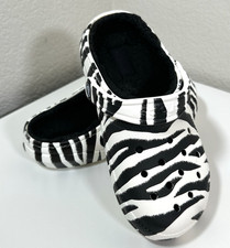 Crocs Classic Clogs Faux Fur Lined Zebra Print  M3/W5 EUC