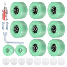 8 x Roller Skate Wheels Quad Skates Wheels with Bearing Installed 2 Stoppers 82A