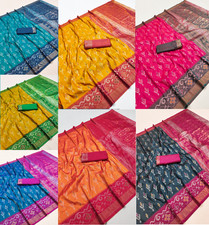 New Presenting Pochampali Silk Saree With Blouse For Indian Party Wear