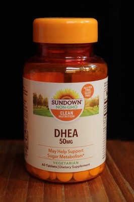Sundown DHEA 50mg Support Sugar Metabolism 60 Vegetarian Tablets Exp 12/2026