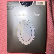 Vintage Christian Dior LAllure Ultra Silken Sheer Pantyhose Navy Blue Size 1