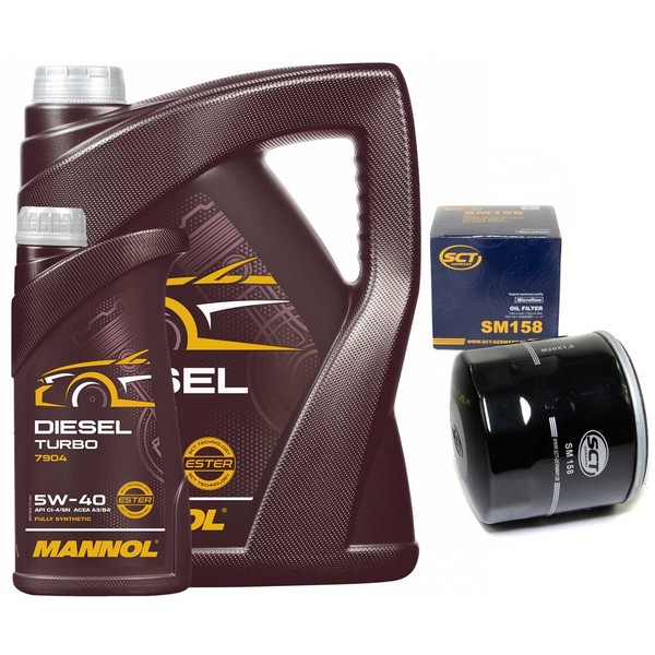 MotoröL Set Mannol 5W40 API CI4/ SN 6 Liter + ÖLfilter FüR Alfa Romeo 156 Lancia-image