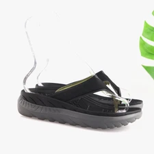 Vionic Womens Restore Recovery Sandals Size 7 Black Gray Thong Toe Post Shoes