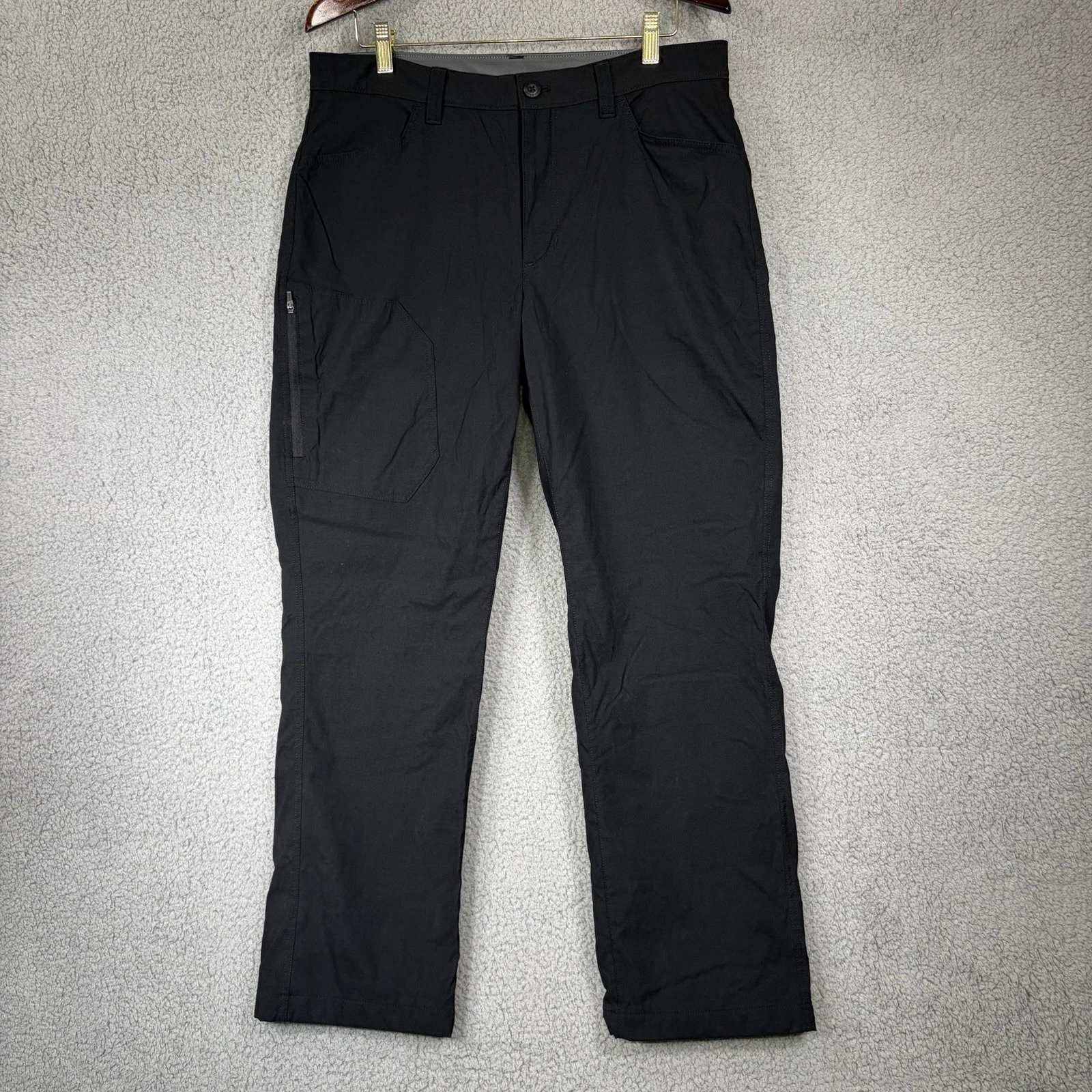 Eddie Bauer Men’s Fleece Lined Softshell Hiking Pants 34x30 Winter Hiking Black
