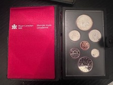 1980 Canada Proof Set 7 GEM Coins & 50% Silver Dollar In RCM Case NICE COA
