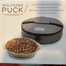 WOLFGANG PUCK 9 Glass Pie Baking Dish W/ Insu...