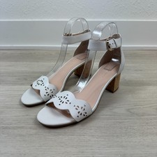 Kate Spade Willow Heeled Sandals Womens 8 White Block Heel