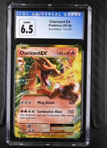 Pokemon TCG Charizard Ex 12/108 Ex/NM+ Cgc 6.5