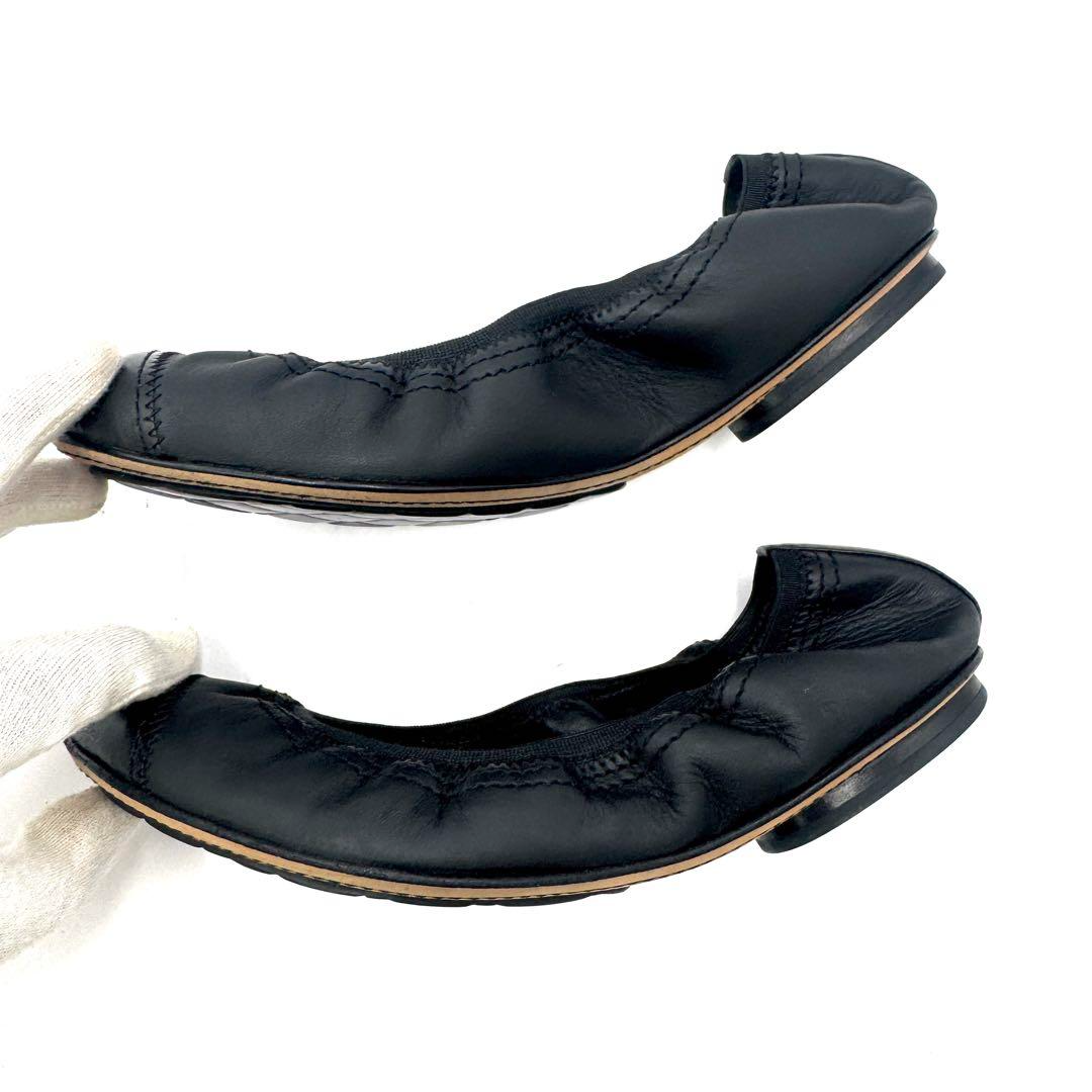 CHANEL Ballerines Ballet Flats Black Coco Mark Women's Shoes