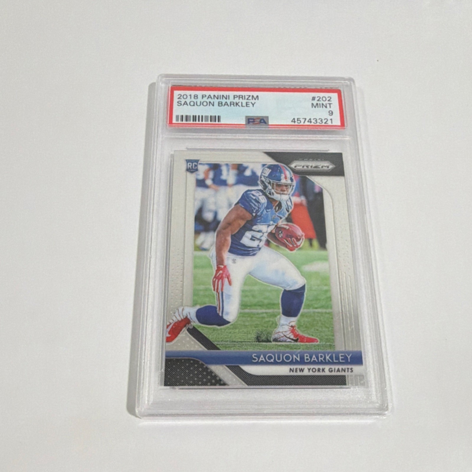 2018 Panini Prizm Rookie Saquon Barkley #202 New York Giants PSA 9 (RC)