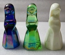(3) Vi Hunter Mosser Slag Jenny Doll Glass Figurines + Cadmium & Uranium UV GLOW