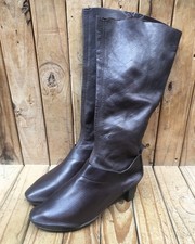 Trippen brown wedged Hi women's leather zip up boots EUR 40 USA 9 Uk 7