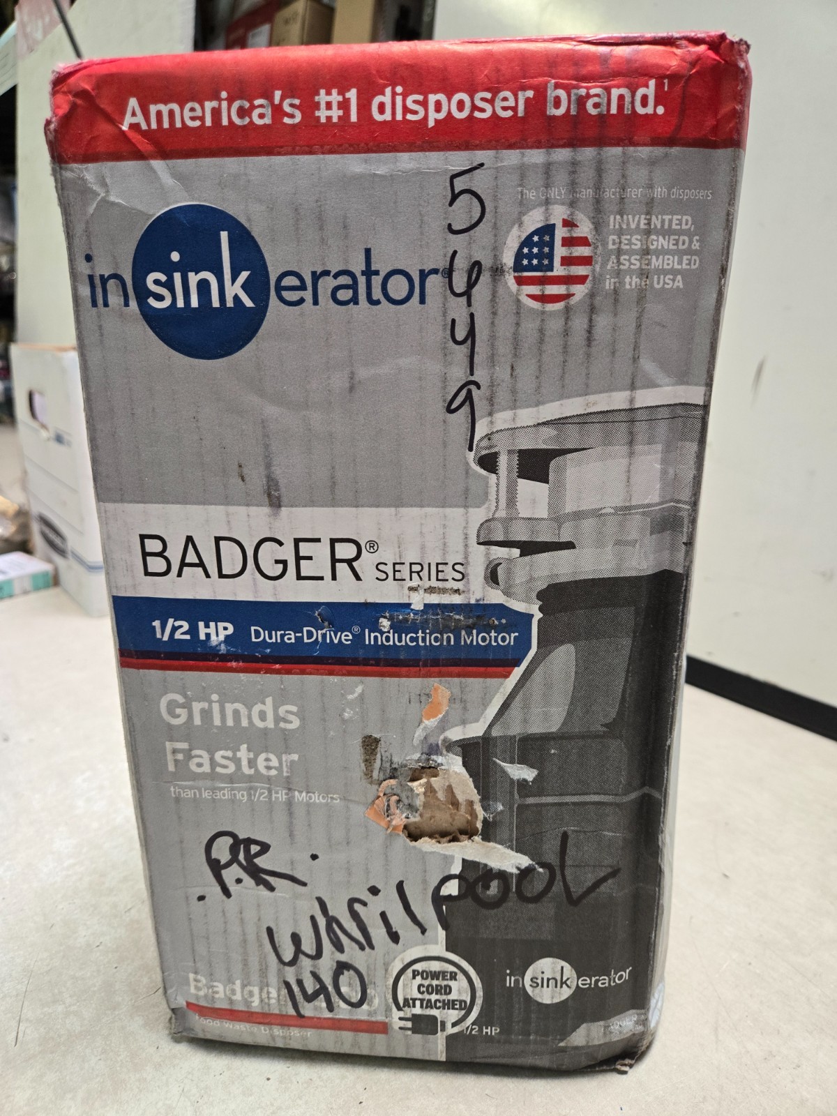 InSinkErator Badger 5XL 500 1/2 HP Continuous Feed Garbage Disposal Induction