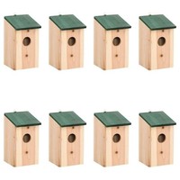 VogelhäUser 8 Stk. Holz 12X12X22 Cm