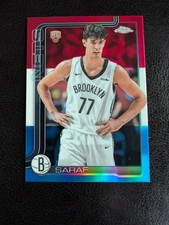 2025-26 Topps Chrome Ben Saraf #276 Red White & Blue Refractor (RC)