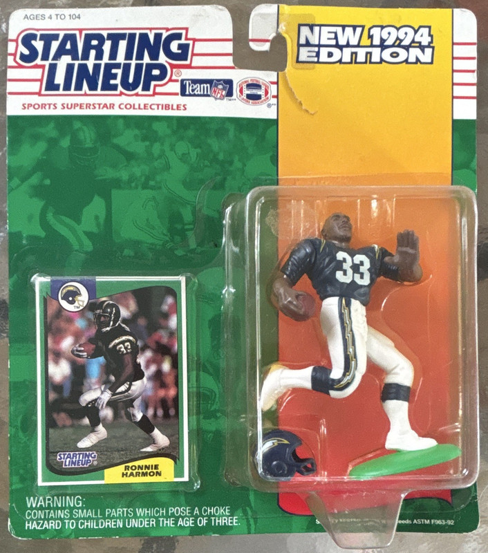Kenner Starting Lineup Ronnie Harmon NFL Football Figure w/ Helmet 1994 Unopened