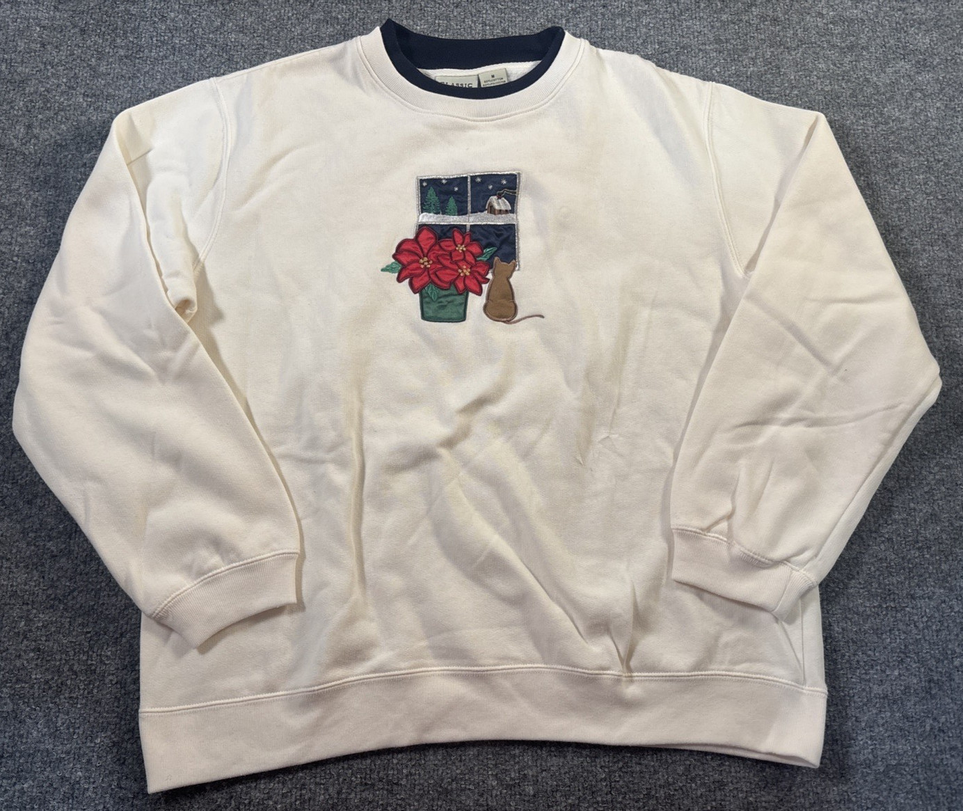 Classic Elements Top Womens Medium Christmas Cat … - image 1