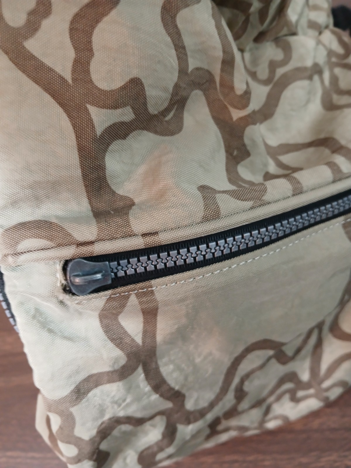 TOUS Drawstring Backpack Tan Brown Expandable Log… - image 5