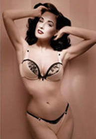 Rare Dita Von Teese Wonderbra 3 Piece Lingerie Set Nude Bra Girdle Thong 36C