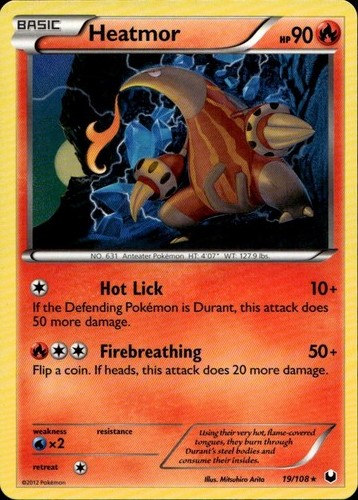 Heatmor 19/108 Rare Dark Explorers Pokemon Lightly Played