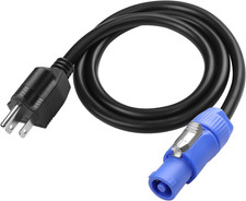 3-Prong NEMA 5-15P to Powercon AC Power Cable Cord 20A 3 Pin Powercon Input Male